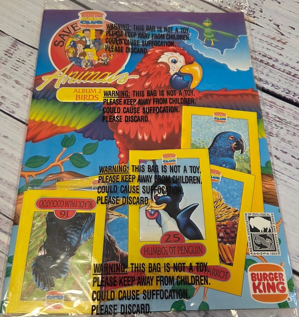 Burger King Kids Club Save The Animals Album #2 Birds Sealed Cards Pack